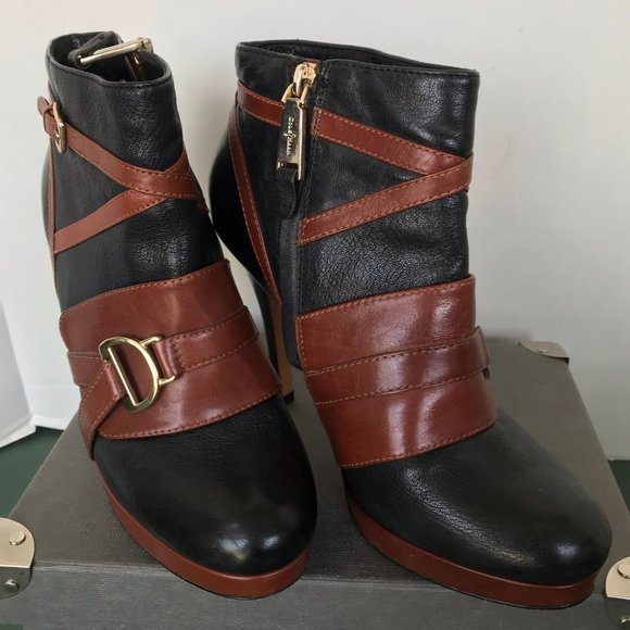 Cole Haan Black & Brown Platform Stiletto Heels - Picture 2 of 9